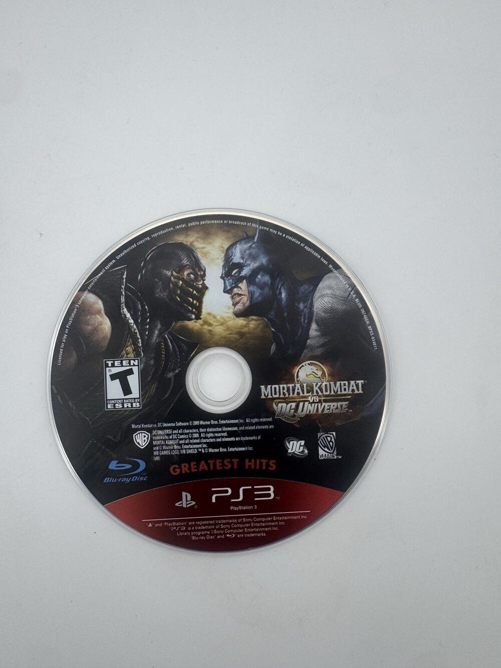 DISC ONLY Mortal Kombat vs DC Universe (Sony PlayStation 3, 2008) PS3 Video Game
